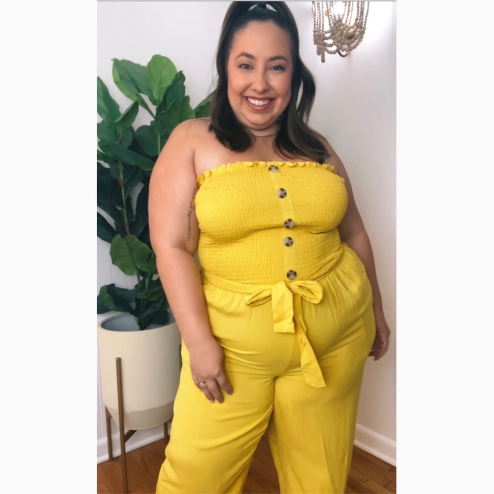 Forever21 yellow jumpsuit